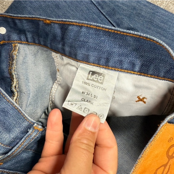 Lee Blue Wash Clark Straight Leg Mens Workwear jean Size 34x33 - Picture 3 of 5